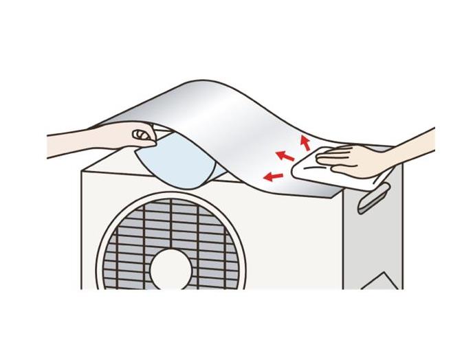 エアコン室外機遮熱パネル貼付式