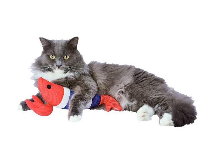 猫用おもちゃ　らくらくデンタルＴＯＹ　けりぐるみ　歯みがき上手なエビ