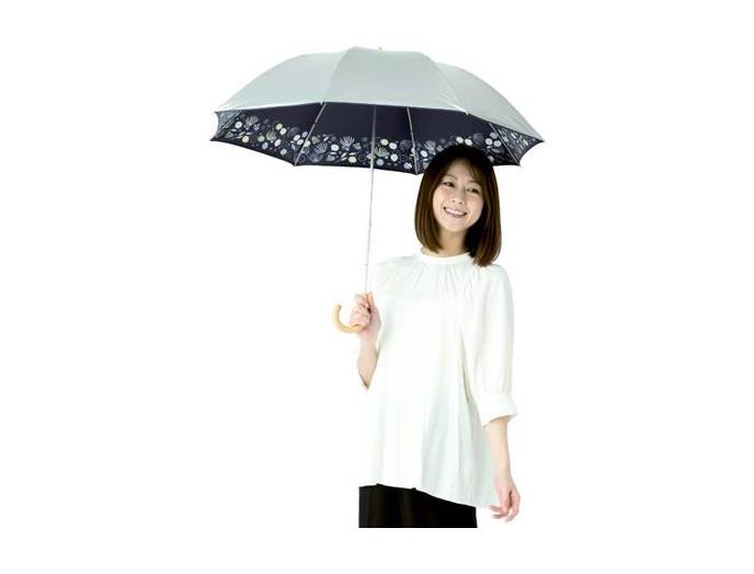 ＵＶ晴雨兼用コンパクト長傘　シルバー／ガーデン