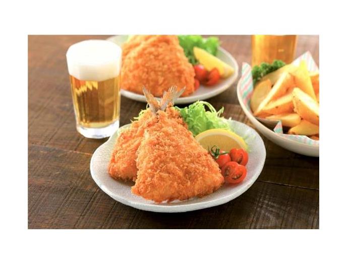 生からつくった大きめ手作りあじフライ