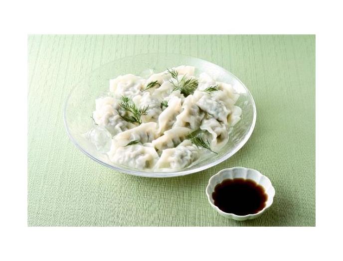 もちまるの皮で作ったしそ入り水餃子