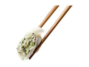 もちまるの皮で作ったしそ入り水餃子