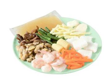 葉野菜を加える　海鮮八宝菜