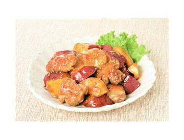 さつまいもと鶏肉の甘辛炒め