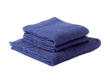 かため／ブルー　フェイスタオル　コンパクトバスタオル