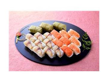 【キャプション：左から】　さば　サーモン　えび