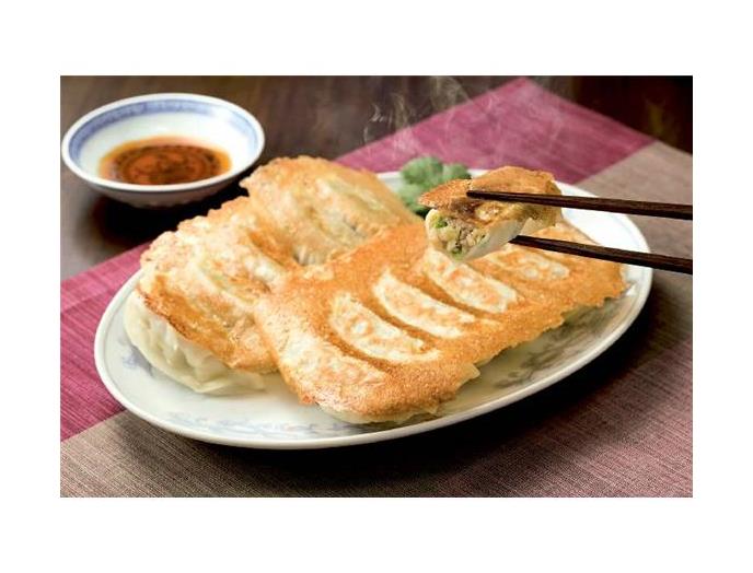 水・油いらずパリッと羽根つきの餃子