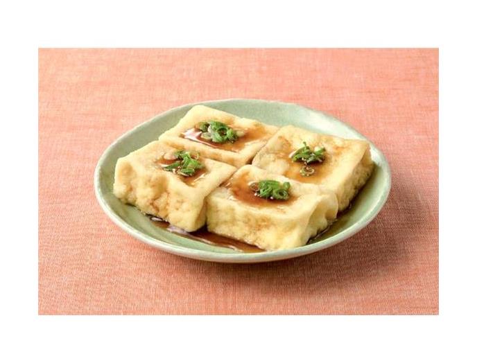 国産大豆で作った揚げだし豆腐（特製カツオ風味タレ）