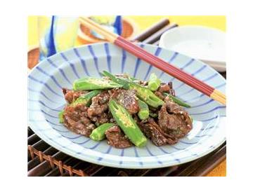 牛肉とオクラのねぎ塩焼き