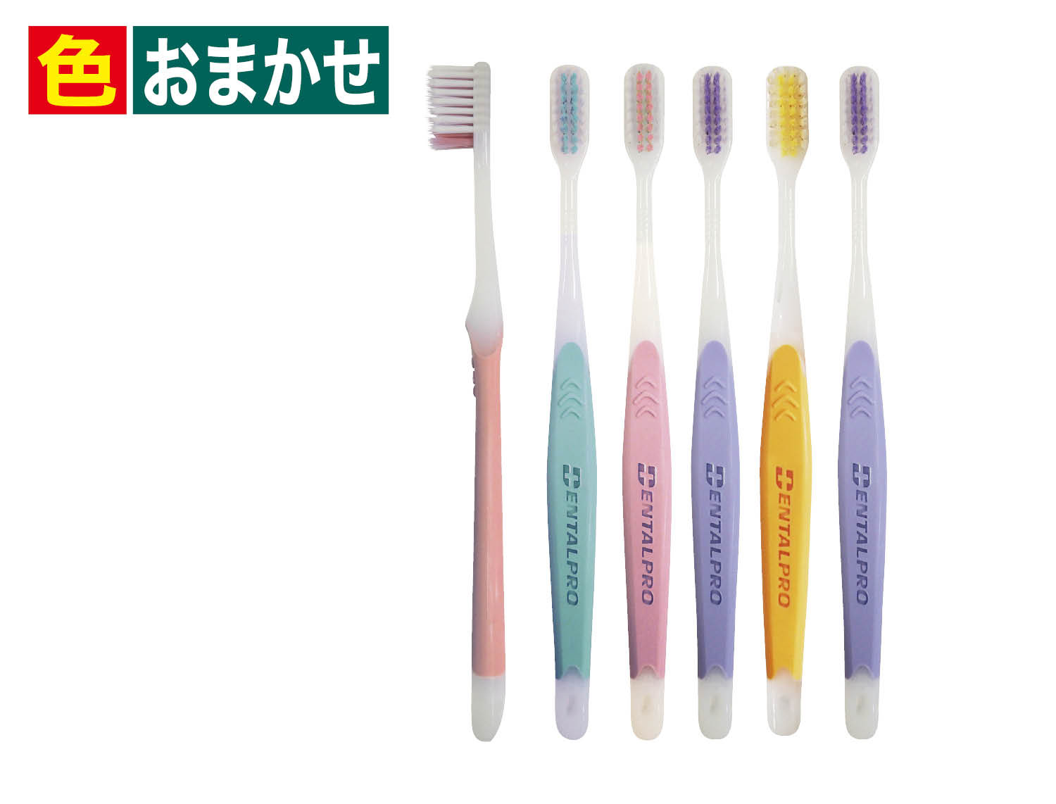 ｅ色おまかせダブルハブラシ　マイルド毛　４列コンパクト