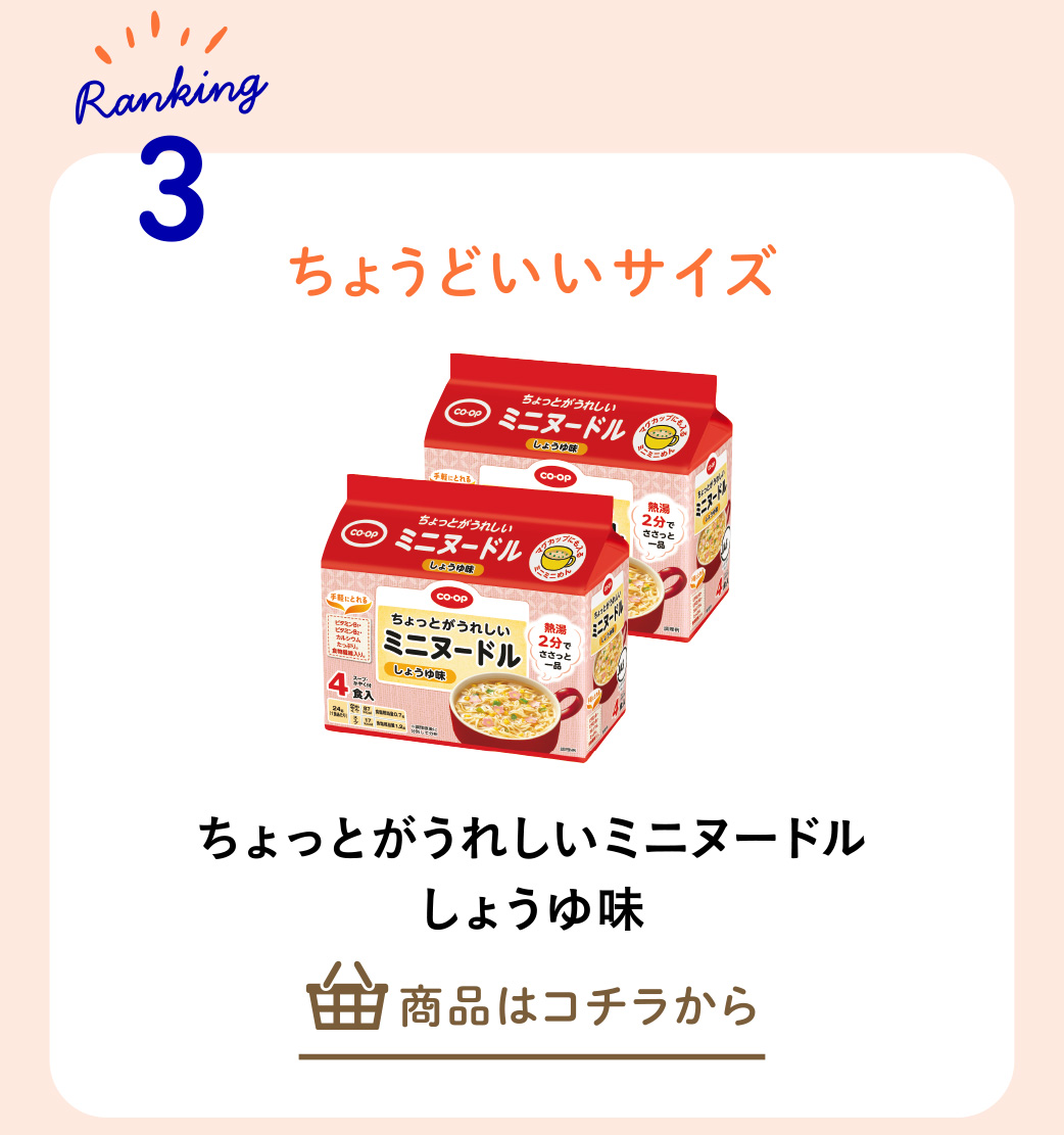 ちょっとがうれしいミニヌードル　しょうゆ味