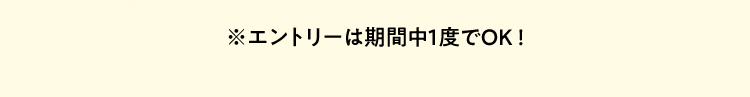 ※エントリーは期間中１度でOK!
