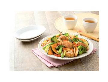 鶏肉と緑黄色野菜のオイスター炒め