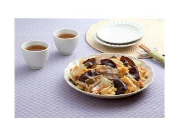 生きくらげと豚バラの中華風ふわ玉炒め